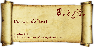 Boncz Ábel névjegykártya