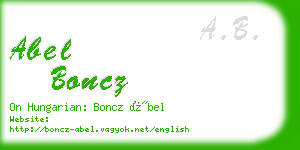 abel boncz business card